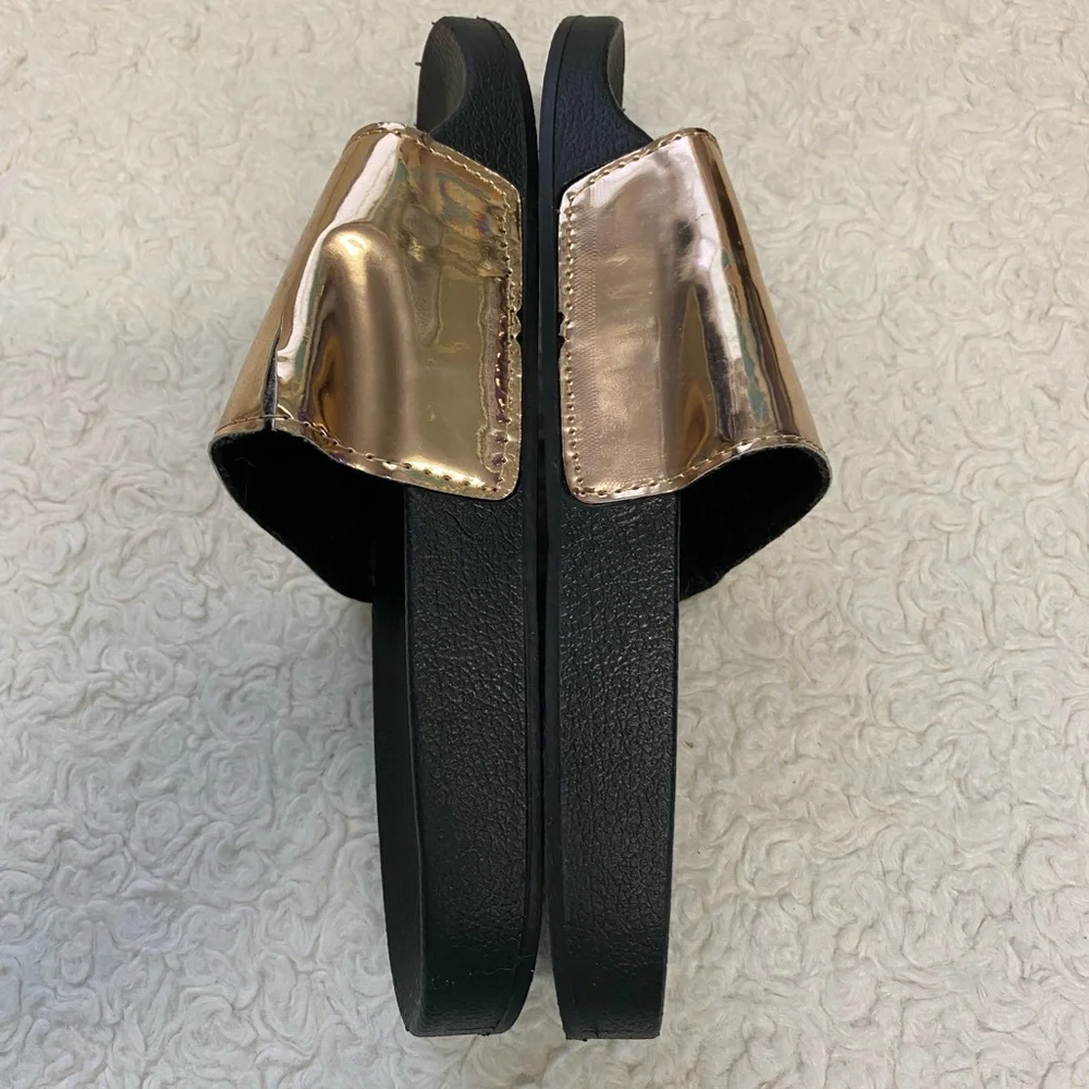 Slides women metallic rose gold size 7 - Picture 4 of 7